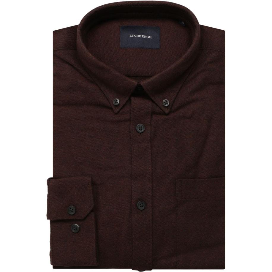 Lindbergh Overhemd wijnrood, Melange Rood