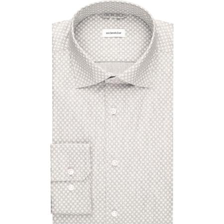 Seidensticker Flanellen Overhemd lichtgrijs, Bedrukt
