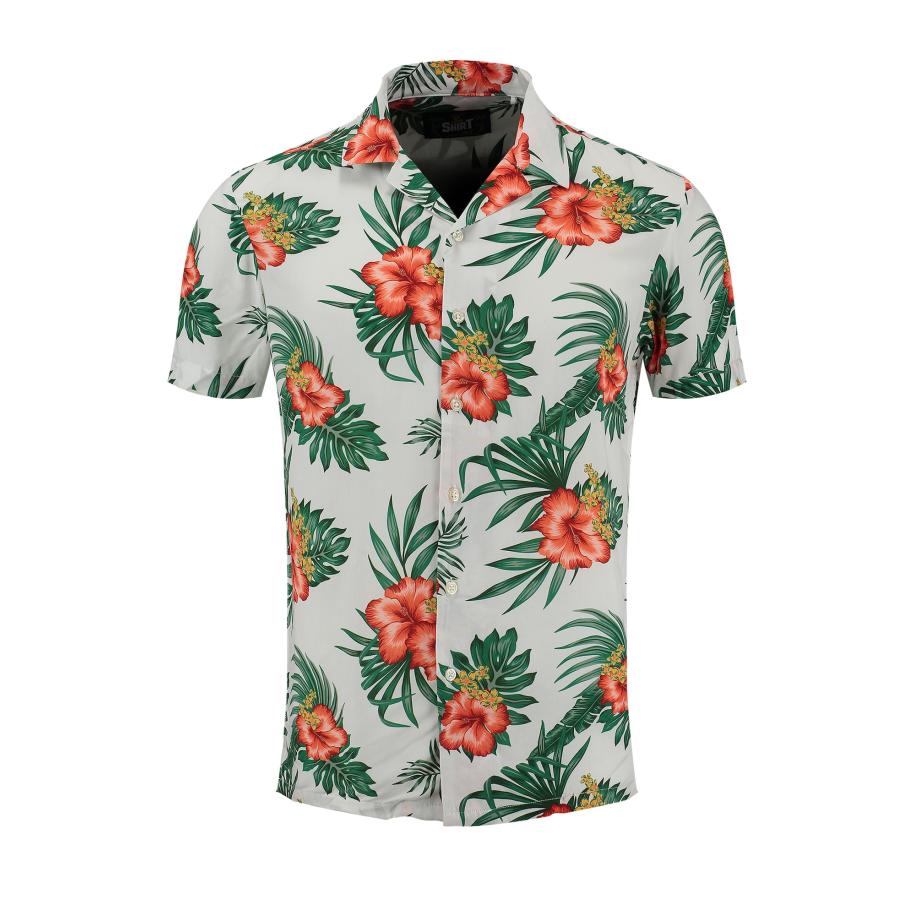 Key Largo Key Largo Overhemd Hula geel / donkergroen / donkeroranje / wit -