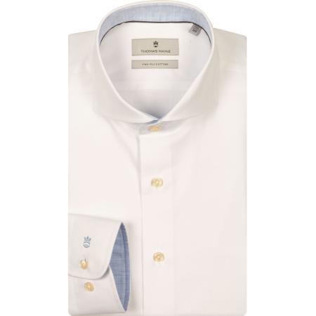 Thomas Maine Overhemd wit, Effen