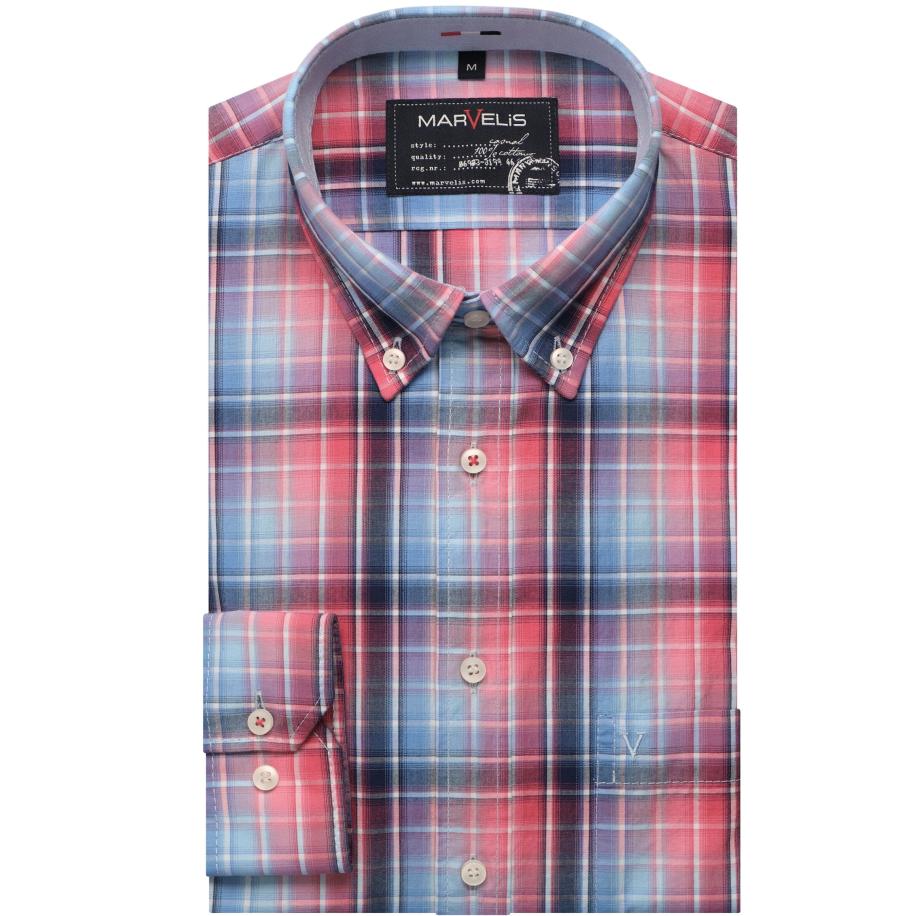 Marvelis Casual Overhemd roze, Ruit Roze