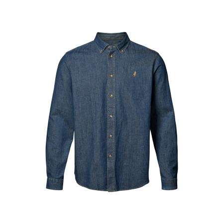 MCS MCS Overhemd Tim blauw denim