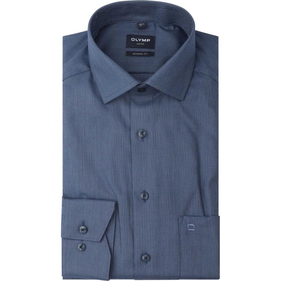 Olymp Luxor Overhemd Blauw Blauw