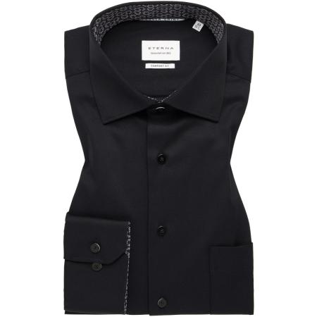 ETERNA Cover Shirt Overhemd zwart, Effen