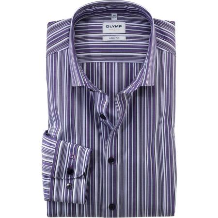 OLYMP Level Five Overhemd altviool, Gestreept