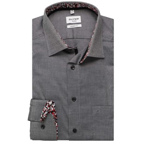 OLYMP Tendenz Overhemd zwart, Effen