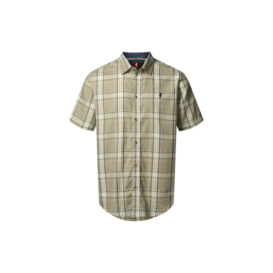 MCS MCS Overhemd Rex smoky blue / kaki / donkergroen / wit -