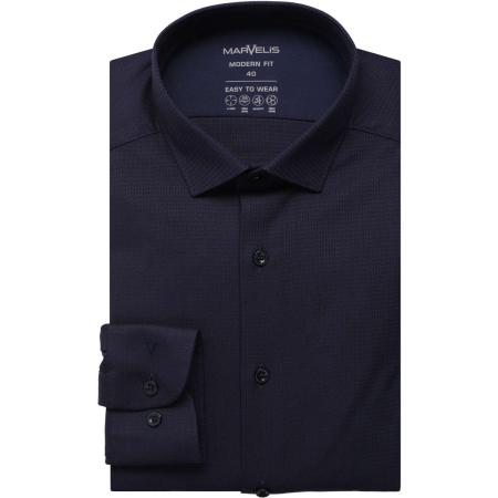 Marvelis Performance Overhemd marine, Faux-uni