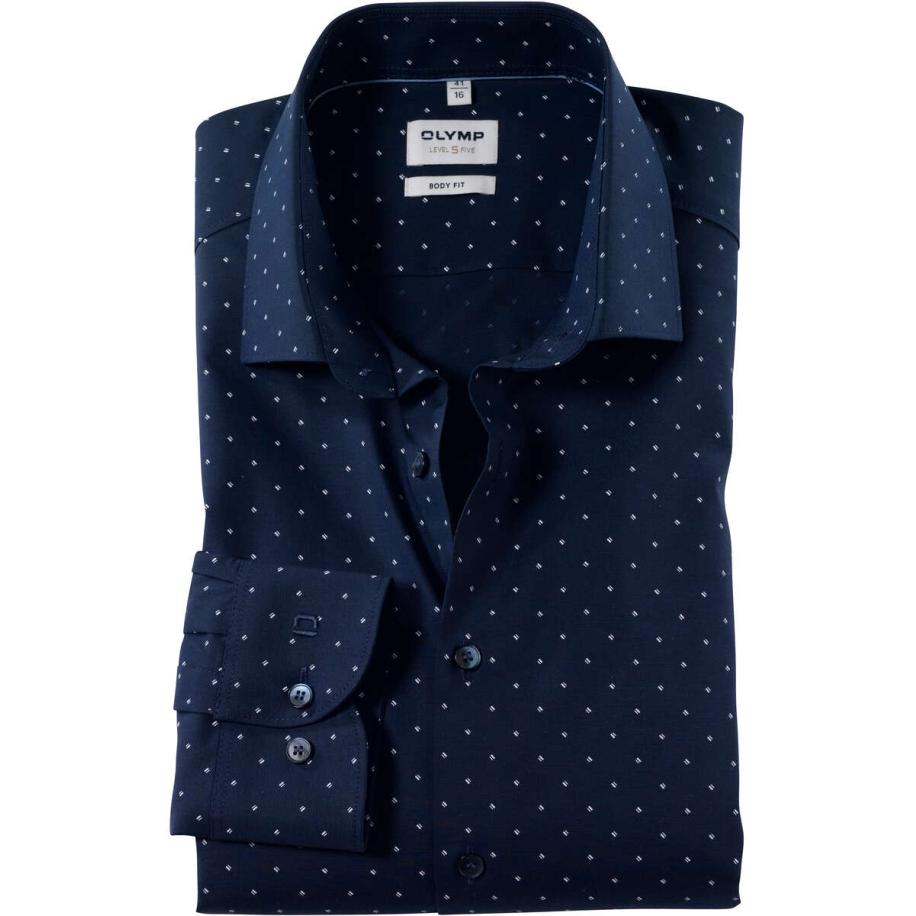 OLYMP Level Five Overhemd marine, Motief Blauw