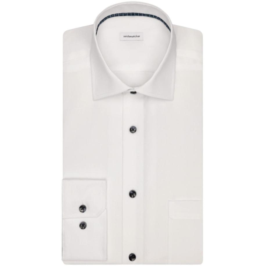 Seidensticker Overhemd wit, Gestructureerd Wit