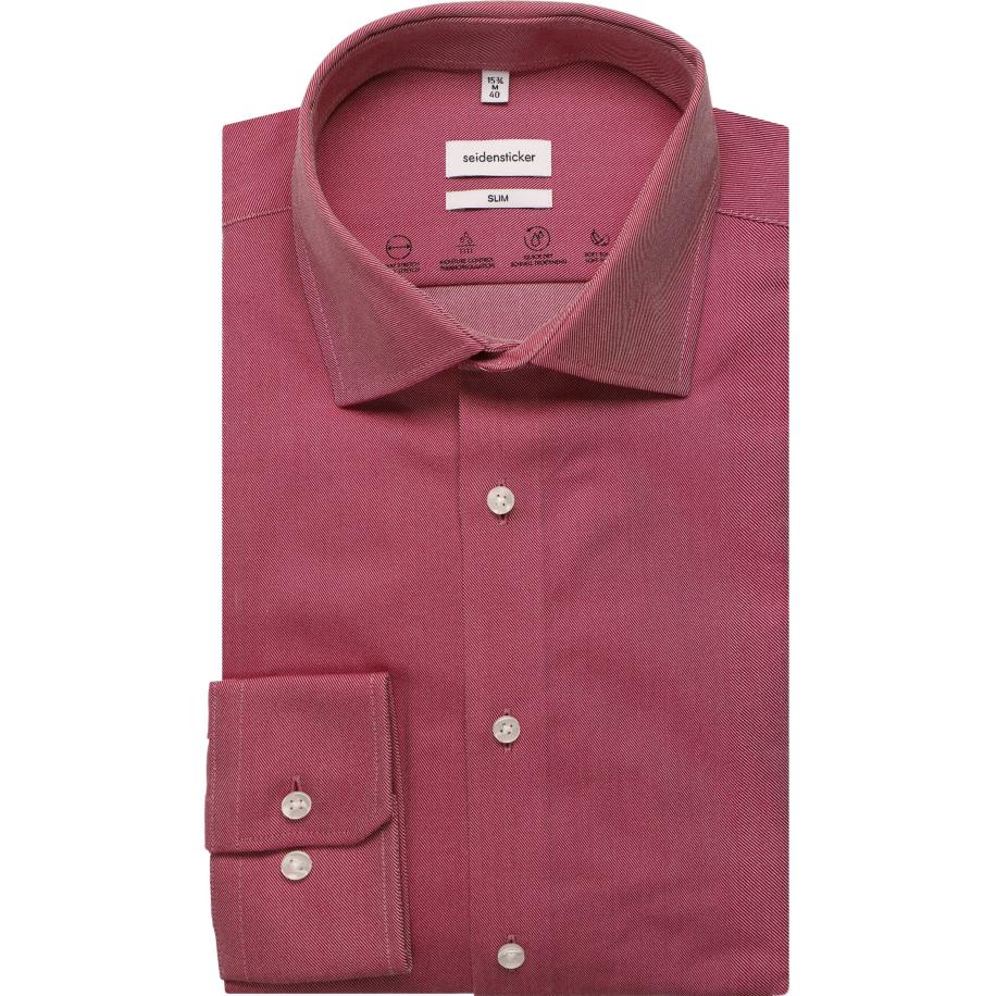 Seidensticker Overhemd rood, Effen Rood