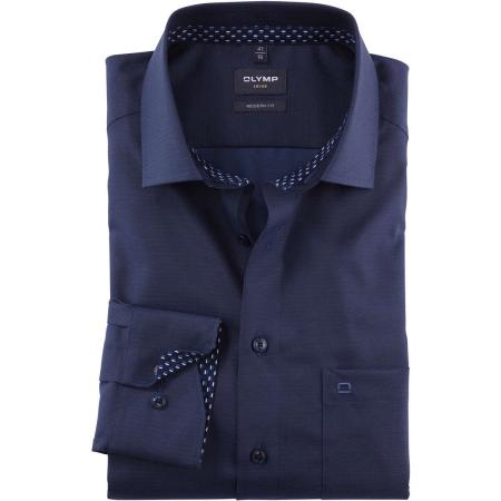 OLYMP Luxor Overhemd nachtblauw, Faux-uni