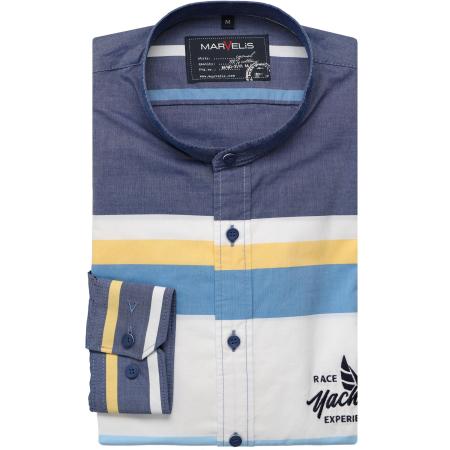Marvelis Casual Overhemd blauw, Gestreept