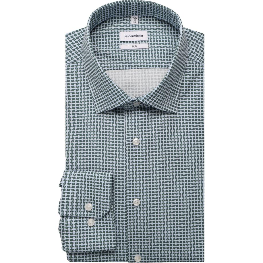 Seidensticker Overhemd groen, Bedrukt Groen