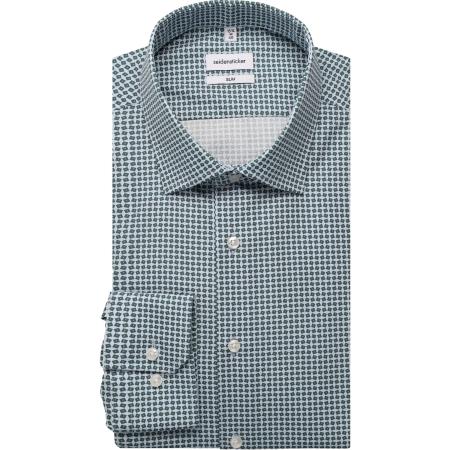 Seidensticker Overhemd groen, Bedrukt