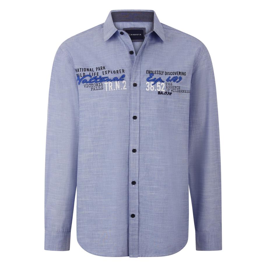 BABISTA Overhemd lichtblauw, Bedrukt Blauw