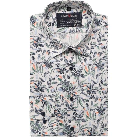 Marvelis Casual Overhemd wit, Bedrukt