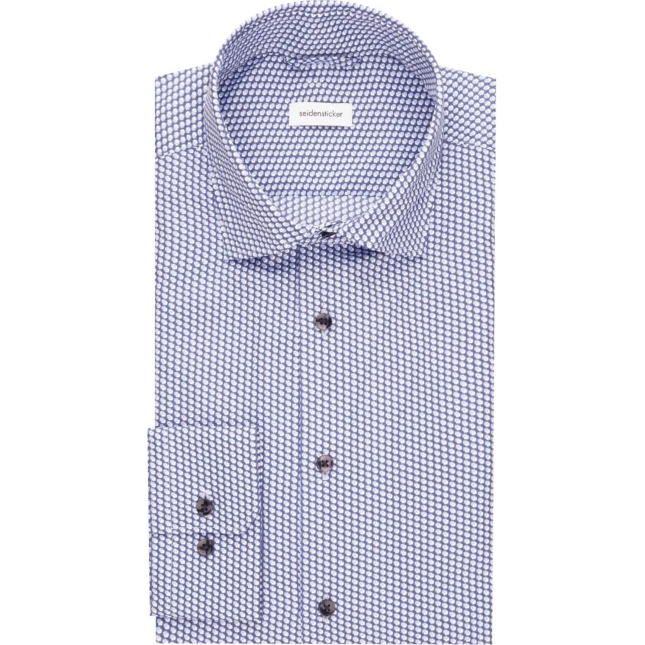 Seidensticker Overhemd lichtblauw, Bedrukt Blauw