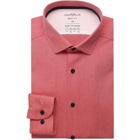 Marvelis Performance Overhemd rood, Faux-uni