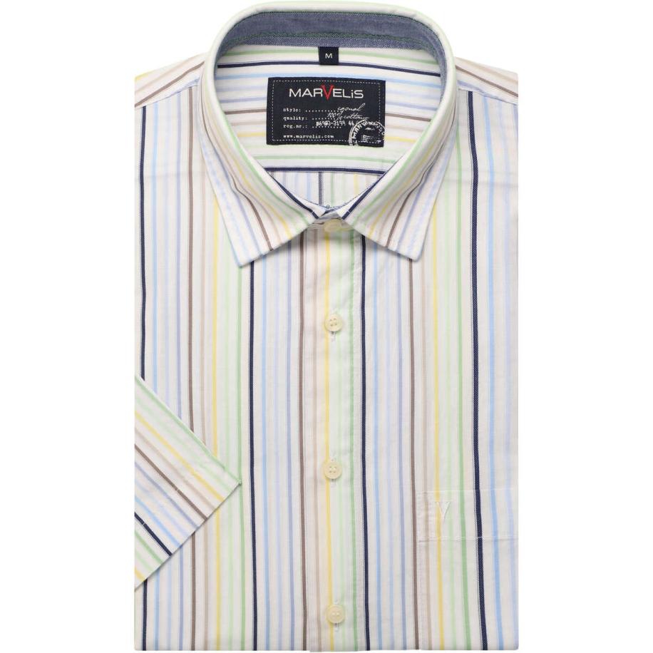 Marvelis Casual Overhemd Korte mouw limegroen Groen