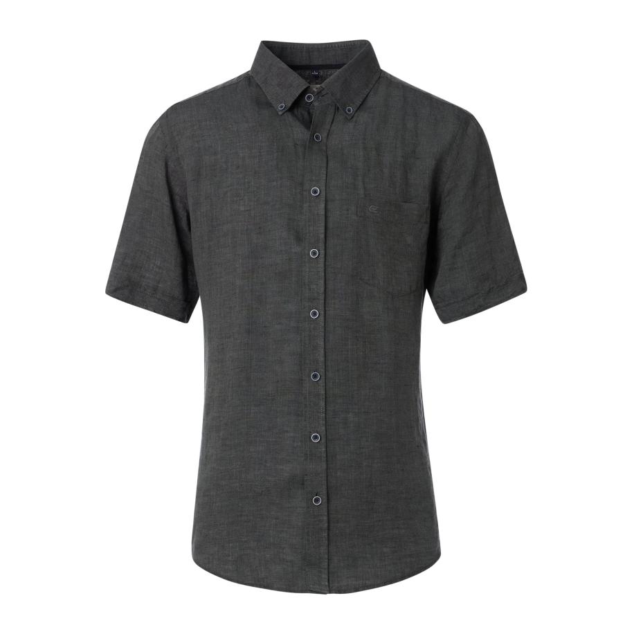 Casa Moda Linnen Overhemd groen, Effen Groen