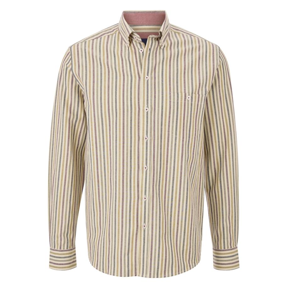 BABISTA Overhemd beige, Gestreept Bruin