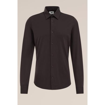 Fundamentals heren slim fit overhemd - Slim Fit - Donkerbruin - Katoen - Maat: XL
