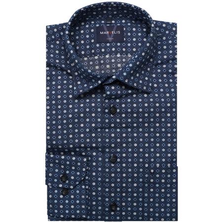 Marvelis Casual Overhemd marine, Motief