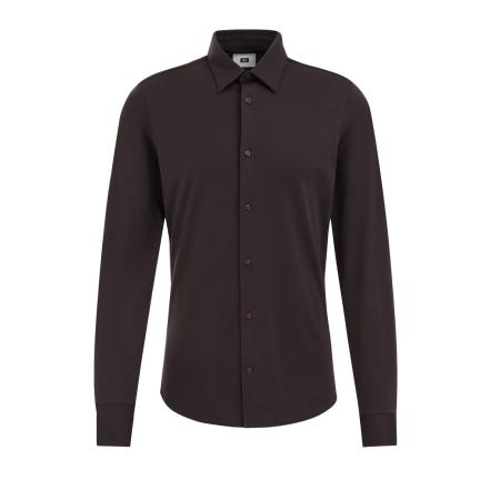 Fundamentals heren slim fit overhemd - Slim Fit - Donkerbruin - Katoen - Maat: M