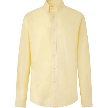 Hackett Overhemd Garment Dyed Geel