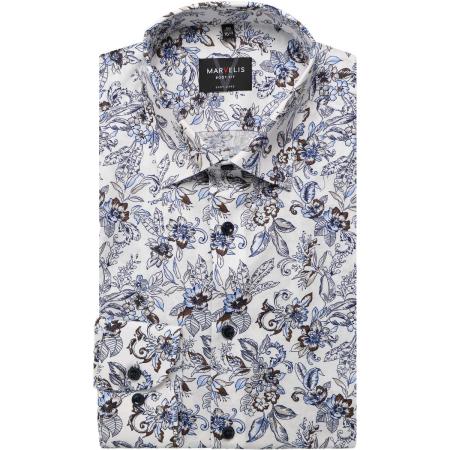 Marvelis Overhemd blauw, Bedrukt