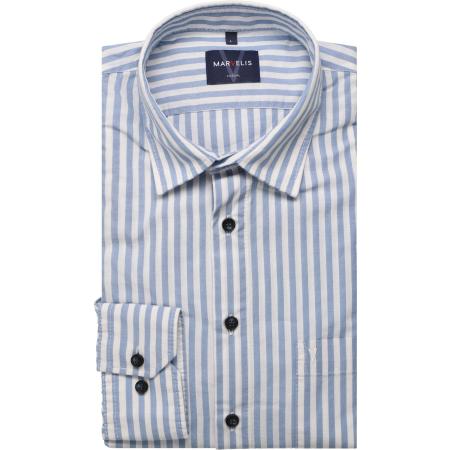 Marvelis Casual Overhemd blauw, Gestreept