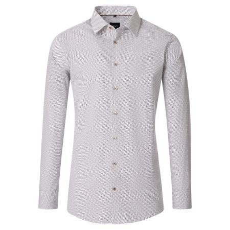 Venti Overhemd beige, Bedrukt