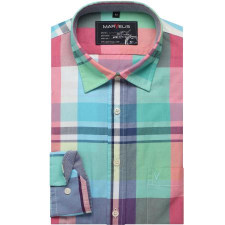 Marvelis Casual Overhemd roze, Ruit