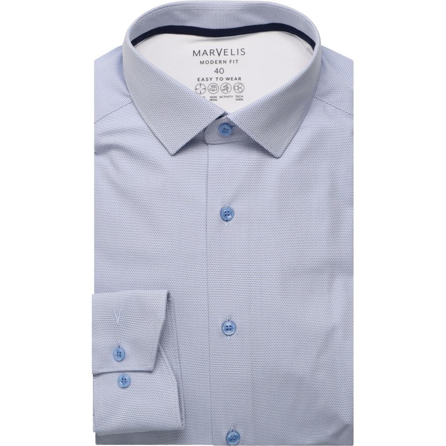 Marvelis Performance Overhemd blauw, Faux-uni Blauw