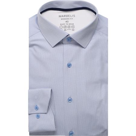 Marvelis Performance Overhemd blauw, Faux-uni