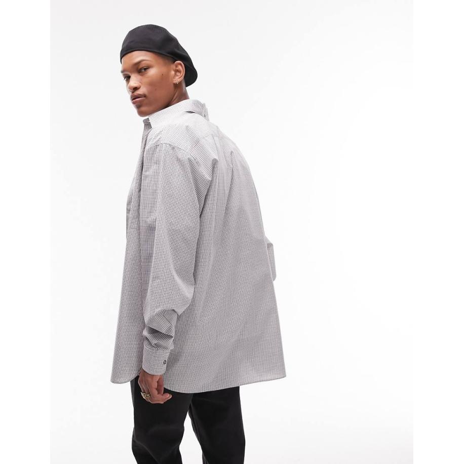Topman - Super oversized overhemd met rasterruit en lange mouwen in multi-Veelkleurig Multicolor