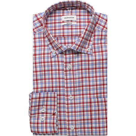 Seidensticker Overhemd rood, Ruit