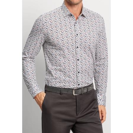 OLYMP Level Five 24/Seven Jersey shirt olijf, Bedrukt