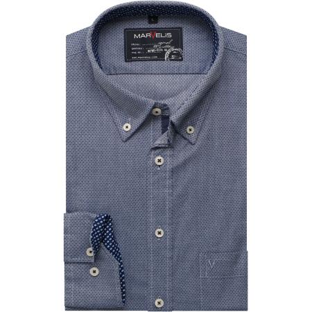 Marvelis Casual Overhemd marine, Motief