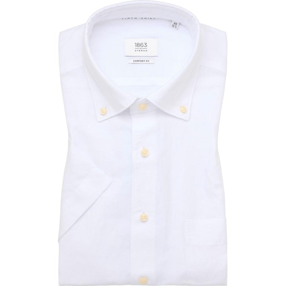 ETERNA 1863 Linnen Overhemd wit, Effen Wit