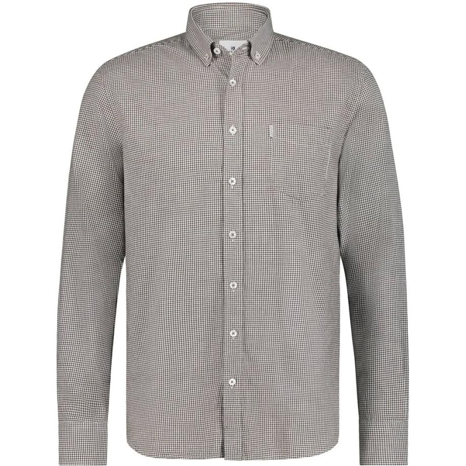 State Of Art Overhemd Wol Pied De Poule Groen Groen