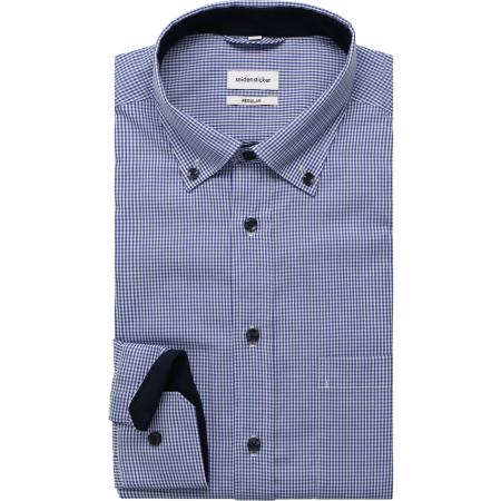 Seidensticker Overhemd middenblauw, Ruit