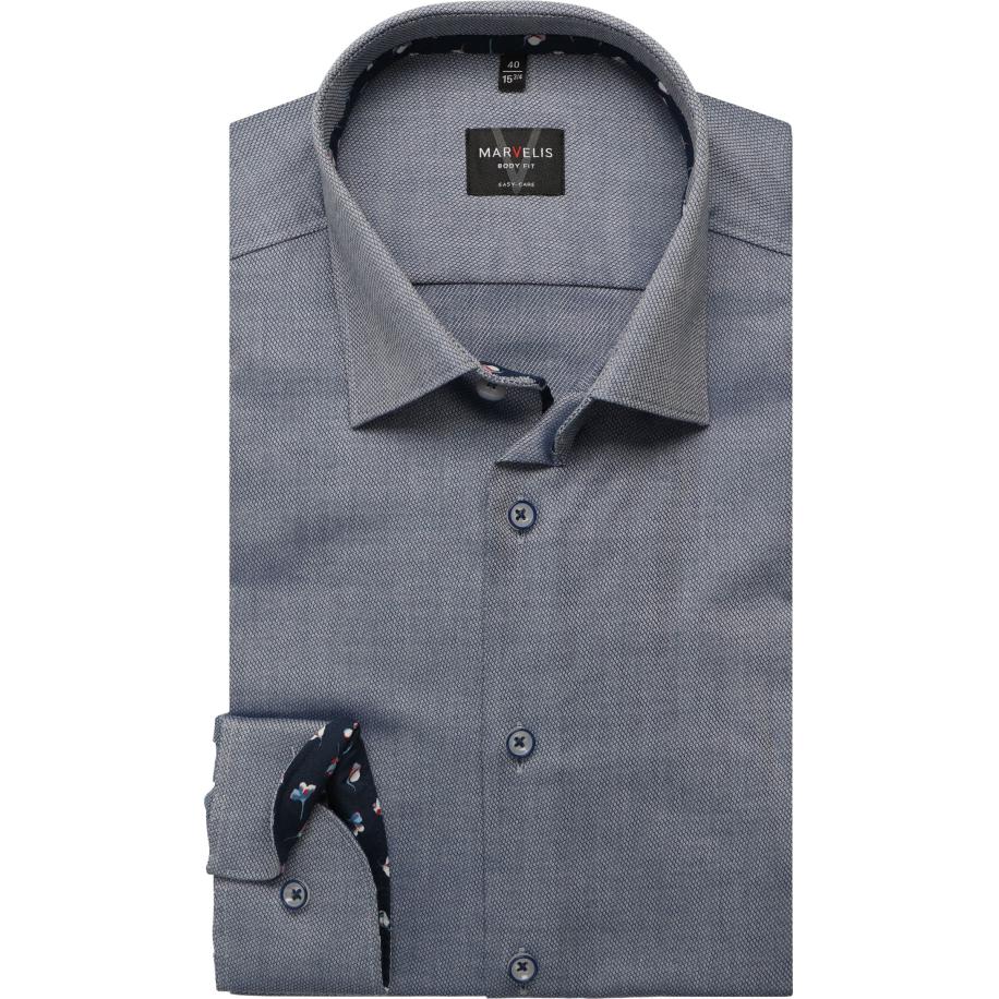 Marvelis Overhemd marine, Faux-uni Blauw