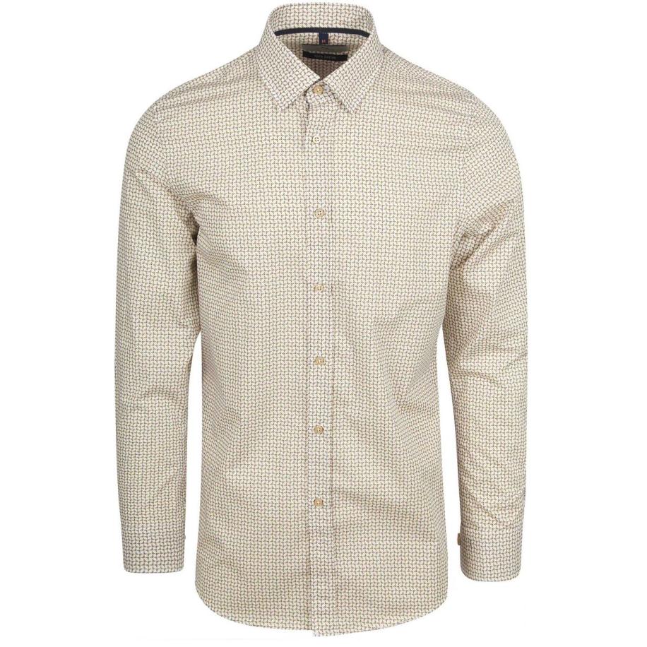 Suitable Overhemd Print Beige Bruin