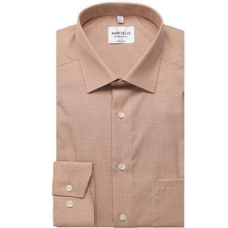Marvelis Overhemd bruin, Vichy ruit