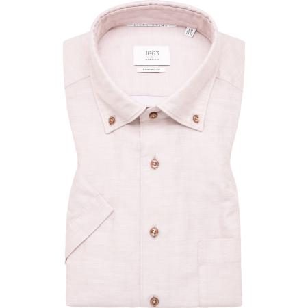 ETERNA 1863 Linnen Overhemd beige, Effen