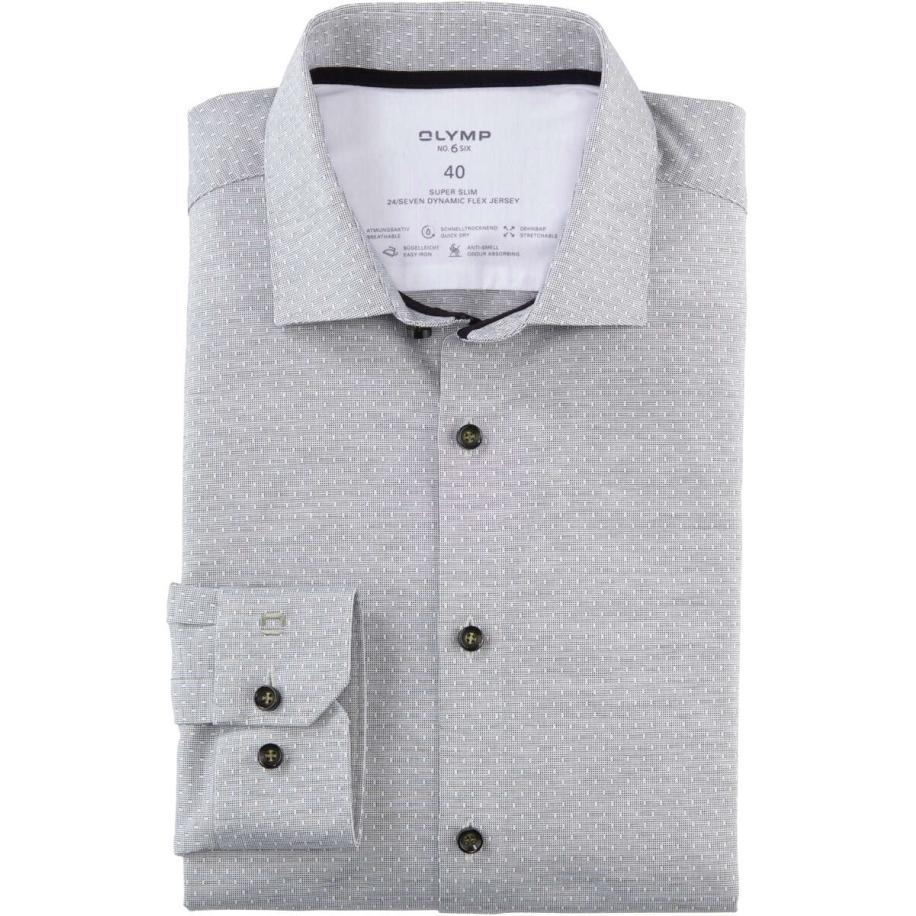 OLYMP No. Six 24/Seven Jersey shirt olijf, Motief Groen