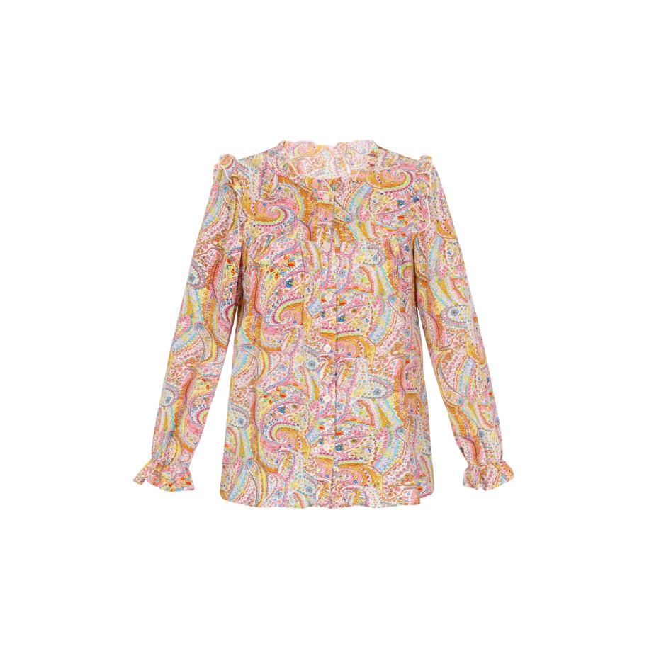 ebeeza ebeeza Blouse Fashion Look lichtblauw / geel / oranje / lichtroze -