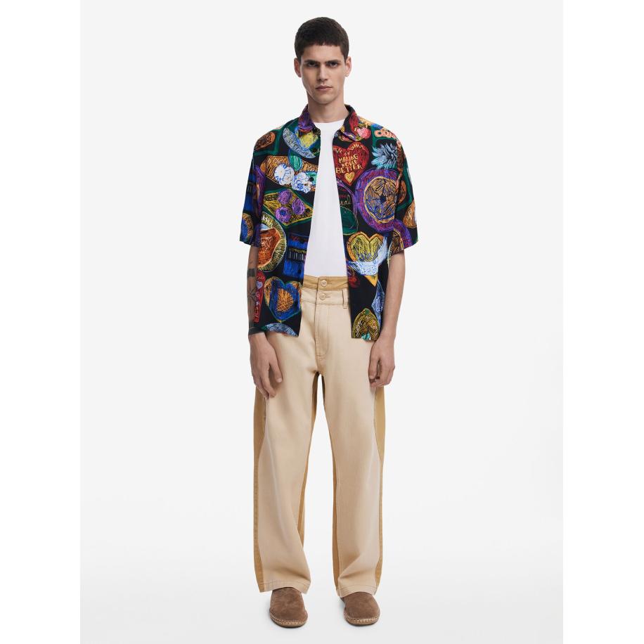 Desigual Desigual Overhemd blauw / lila / vuurrood / zwart -